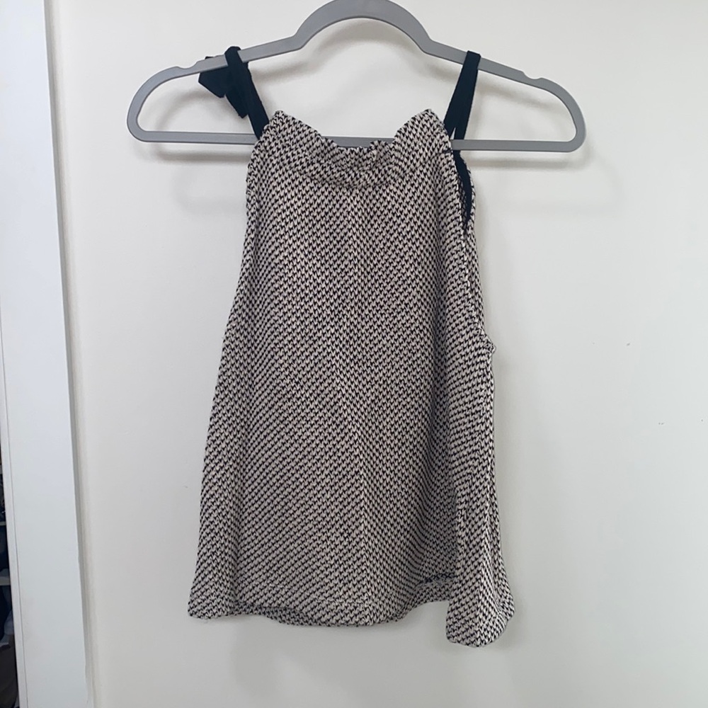 Madewell Blank and White Knit Tank Top